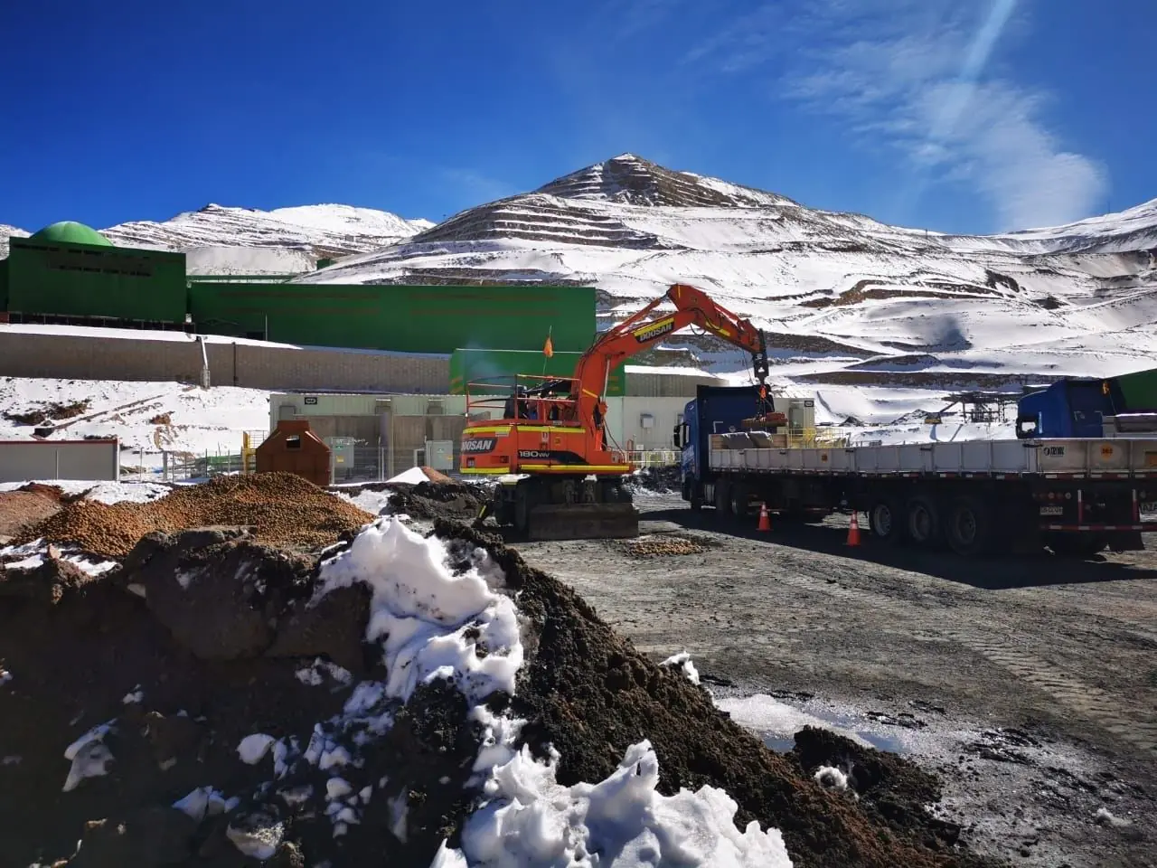 Doosan en faena minera de alta montaña